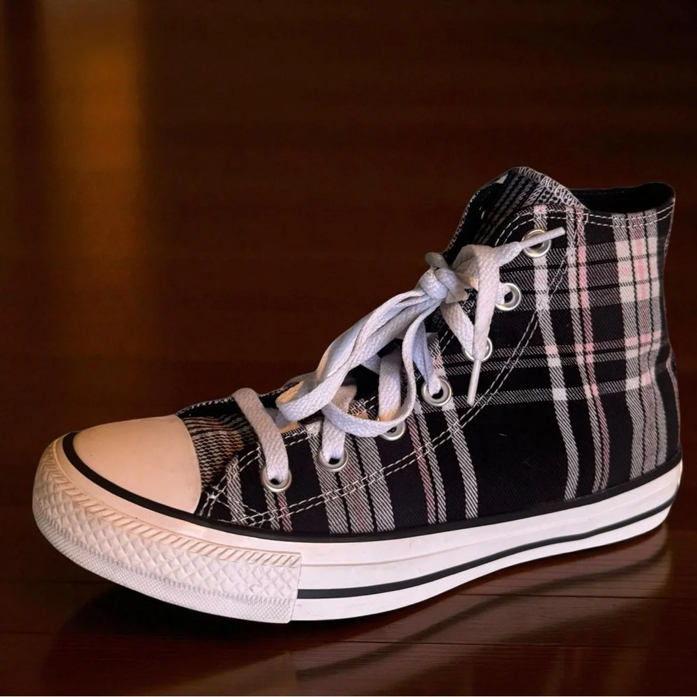 Converse Chuck Taylor All Star Women’s  Hi “Twisted Prep” BLACK/WHITE/EGRET - Picture 10 of 14